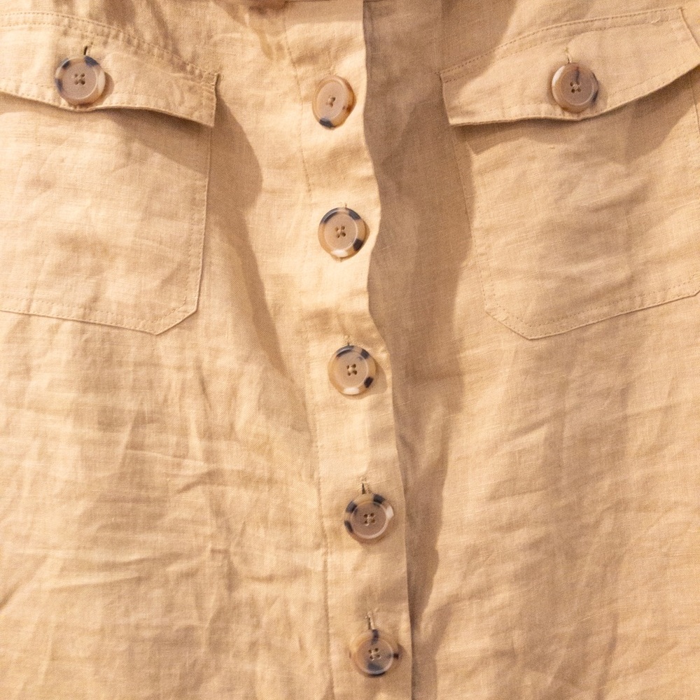 Autograph New York Tan Button Front Skirt - Picture 4 of 4